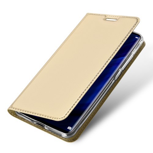 Huawei P30 Slimbook Etui med 1 kortlomme Gullfarget