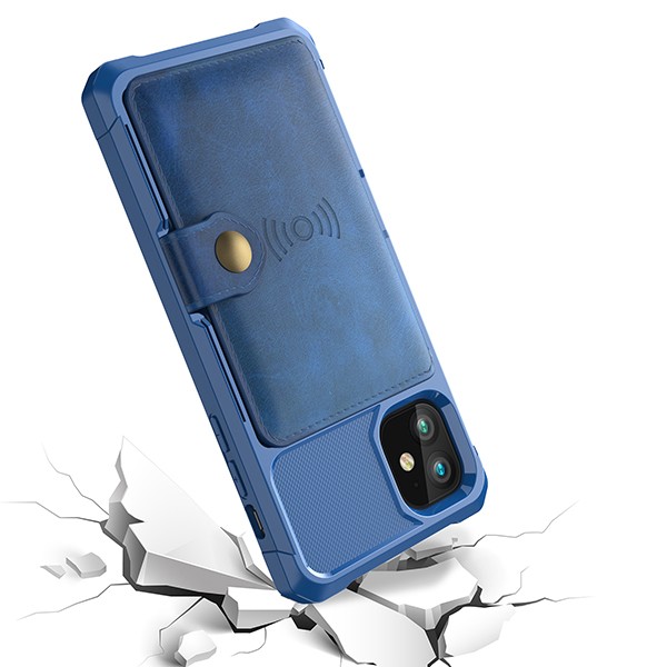 iPhone 12 6,1 / iPhone 12 Pro 6,1 Deksel Armor Wallet Midnattsblå