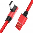 USB Sync og ladekabel Type C (L-shaped) 1 Meter Rød thumbnail