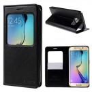 Slimbook Etui m/displayvindu for Galaxy S6 Edge Mercury Svart thumbnail