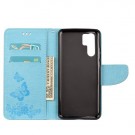 Huawei P30 Pro Etui m/kortlommer Roser og Sommerfugl Lys Blå thumbnail