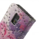 Etui for Galaxy S5 Mini m/kortlommer Glitter Roser thumbnail