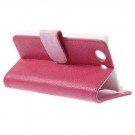 Lommebok Etui for Sony Xperia Z3 Compact Lychee Mørk Rosa thumbnail