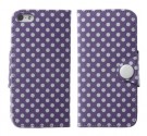 Flipp Lommebok iPhone 5 Polka Lilla/Hvit thumbnail