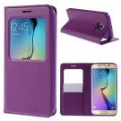 Slimbook Etui m/displayvindu for Galaxy S6 Edge Mercury Lilla thumbnail