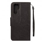 Huawei P30 Pro Etui m/kortlommer Roser og Sommerfugl Svart thumbnail