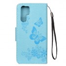 Huawei P30 Pro Etui m/kortlommer Roser og Sommerfugl Lys Blå thumbnail