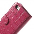 Etui for iPhone 6 Croco m/kortlommer Rosa thumbnail