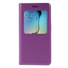 Slimbook Etui m/displayvindu for Galaxy S6 Edge Mercury Lilla thumbnail