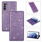 Galaxy S21 Slimbook Etui Glitter Lilla thumbnail