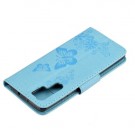 Huawei P30 Pro Etui m/kortlommer Roser og Sommerfugl Lys Blå thumbnail