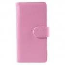 Lommebok Etui for Sony Xperia Z3+ Lychee Lys Rosa thumbnail