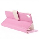 Lommebok Etui for Sony Xperia Z3+ Lychee Lys Rosa thumbnail
