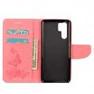 Huawei P30 Pro Etui m/kortlommer Roser og Sommerfugl Rosa thumbnail