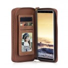 Galaxy Note 9 2i1 Mobilveske Retro Zipper - Kaffebrun thumbnail