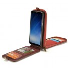 Galaxy S8+ 2i1 Mobilveske m/kortlommer og glidelås Rød thumbnail