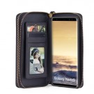 Galaxy Note 9 2i1 Mobilveske Retro Zipper - Svart thumbnail