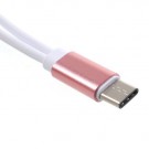 USB Type-C 2i1 Adapter / Splitter - med 3.5 mm port - Rosegull thumbnail