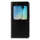 Slimbook Etui m/displayvindu for Galaxy S6 Edge Mercury Svart thumbnail
