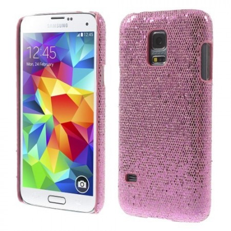 Deksel for Samsung Galaxy S5 Mini Glitter Rosa