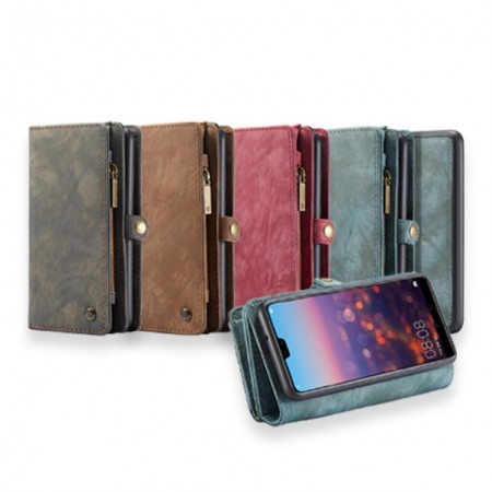 Huawei P20 2i1 Etui m/multikortlommer av lær