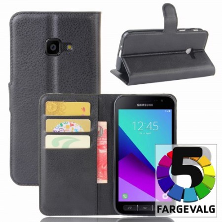 Etui m/kortlommer for Galaxy Xcover 4 Lychee
