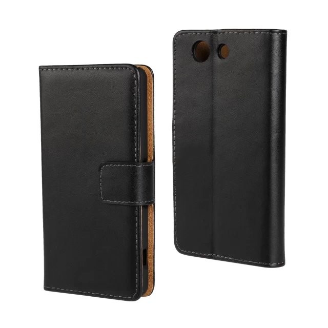 Lommebok Etui for Xperia Z3 Compact Genuine Svart