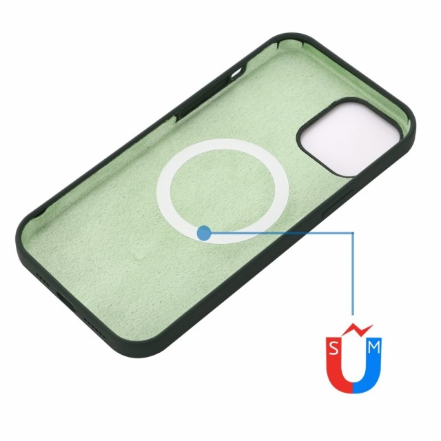 iPhone 13 6,1 Deksel SoftCase for MagSafe Mørk Grønn