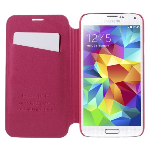 Etui m/kortlomme for Galaxy S5/S5 Neo Lychee Rosa