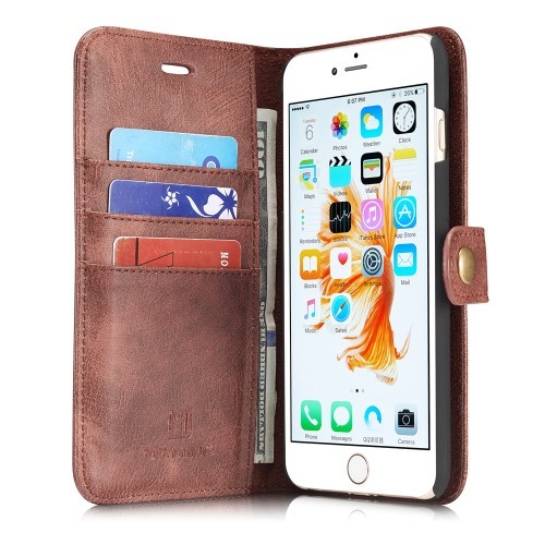 iPhone 6 Pluss/6s Pluss 5,5" 2i1 Etui m/3 kortlommer Classic Rød