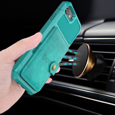 iPhone 6 / 7 / 8 Deksel Armor Wallet Turkis med innebygd magnet