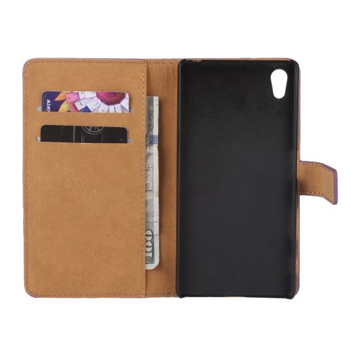 Lommebok Etui for Xperia Z5 Compact Genuine Brun