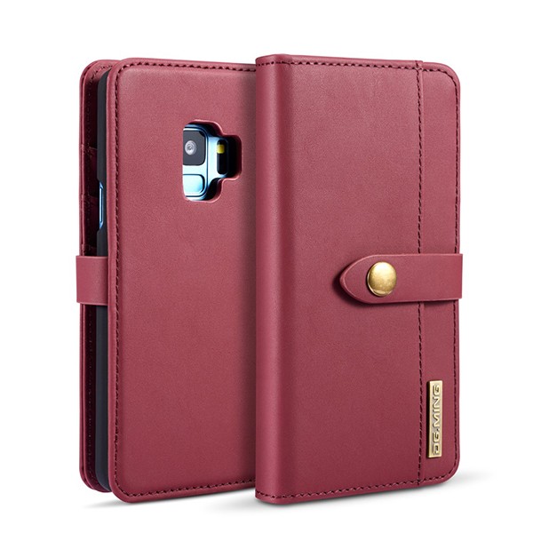 2i1 Etui m/3 kortlommer Lux Galaxy S9 Vinrød