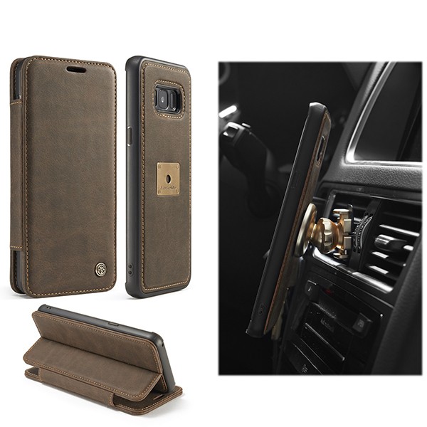 iPhone 6/6s 4,7" 3i1 Slimbook Etui av lær m/magnetfeste Kaffebrun