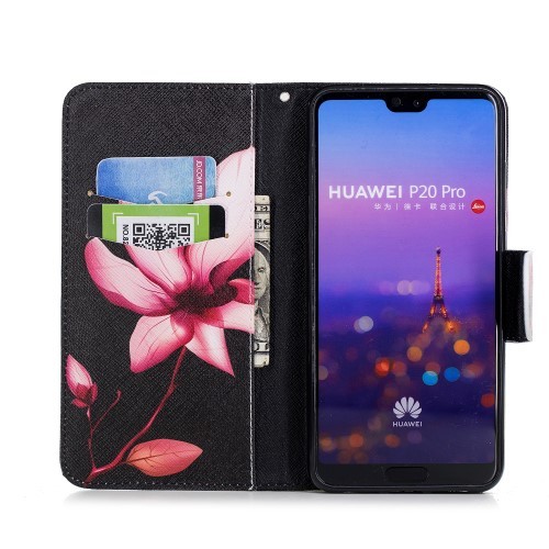 Huawei P30 Lommebok Etui Art Pink Flowers