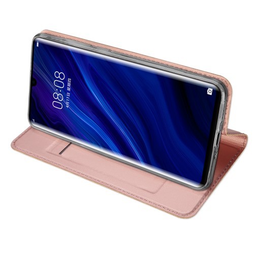 Huawei P30 Slimbook Etui med 1 kortlomme Rosegull