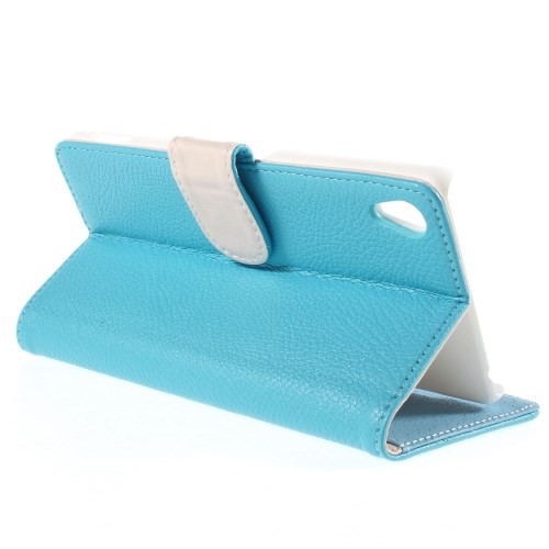 Lommebok Etui for Sony Xperia Z3+ Lychee Lys Blå