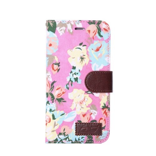 Etui for iPhone 6 Pluss Rose m/kortlommer Rosa