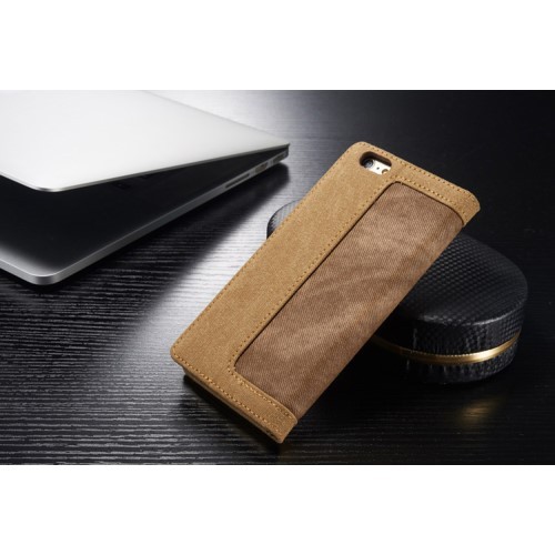 Lommebok Etui for iPhone 6/6s Canavas Brun