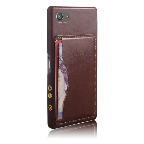 Deksel m/kortlomme for Sony Xperia Z5 Compact Classic Brun