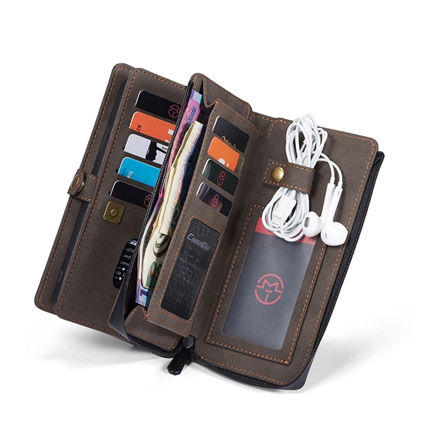 iPhone 12 Pro Max 6,7 2i1 Lommebok Etui m/ 10 kortlommer Kaffebrun