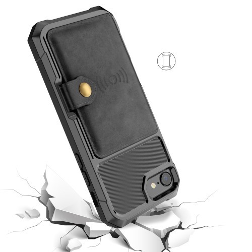 iPhone 6 Pluss / 7 Pluss / 8 Pluss Deksel Armor Wallet Svart