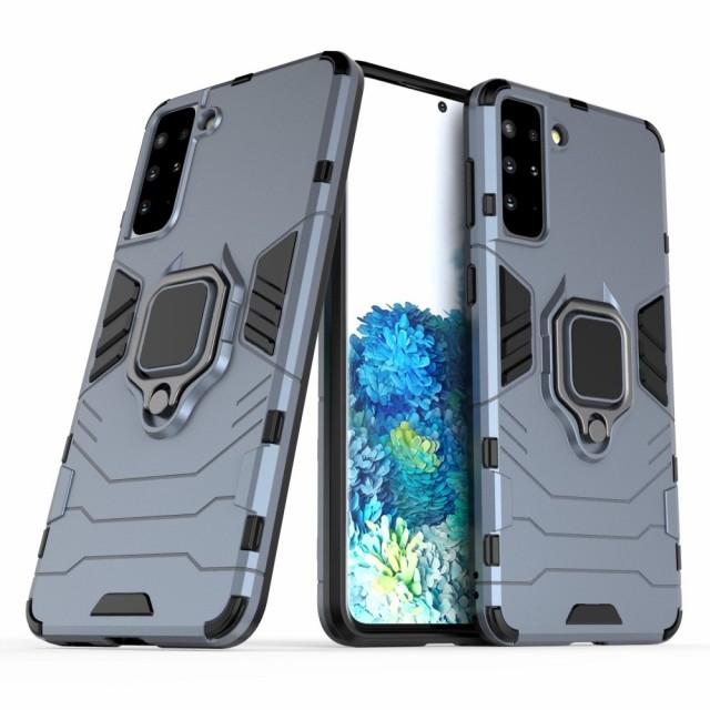 Galaxy S21+ (Pluss) Deksel Armor Case m/kickstand Blå