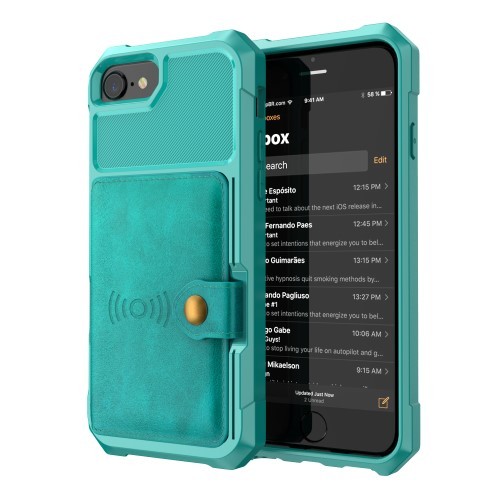 iPhone 6 / 7 / 8 Deksel Armor Wallet Turkis