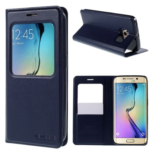Slimbook Etui m/displayvindu for Galaxy S6 Edge Mercury Mørk Blå