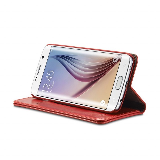 Galaxy S6 Edge Klassisk Etui m/1 kortlomme Rød