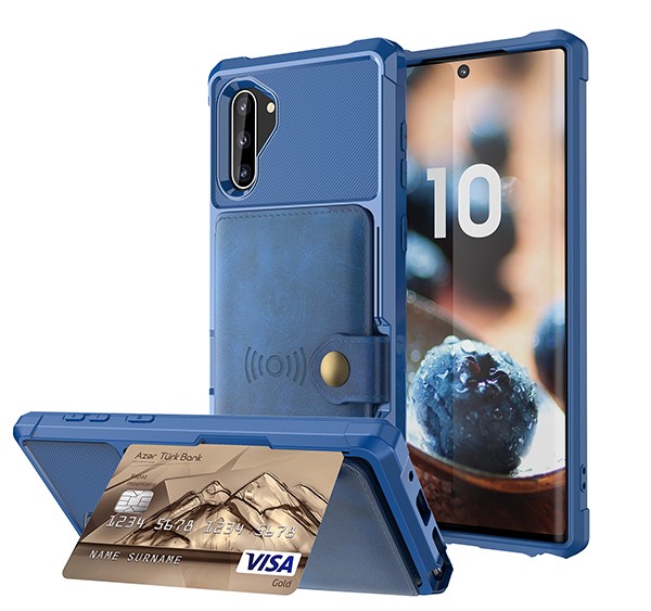 Galaxy Note 10 Deksel Armor Wallet Midnattsblå