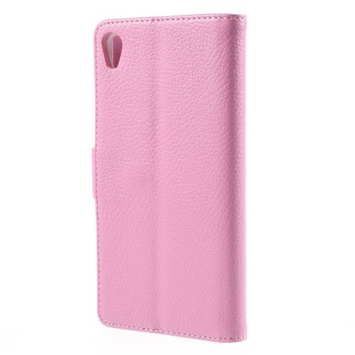 Lommebok Etui for Sony Xperia Z3+ Lychee Lys Rosa