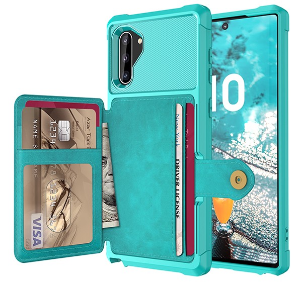 Galaxy Note 10+ (Pluss) Deksel Armor Wallet Turkis