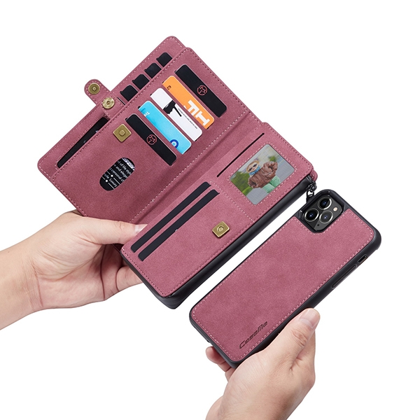 iPhone 12 Pro Max 6,7 2i1 Lommebok Etui m/ 10 kortlommer Rød